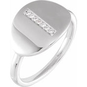 14K White .04 CTW Natural Diamond Initial I Ring