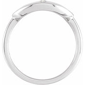 14K White .04 CTW Natural Diamond Initial I Ring