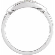 14K White 1/10 CTW Natural Diamond Initial O Ring