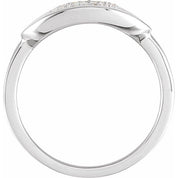 14K White 1/10 CTW Natural Diamond Initial O Ring