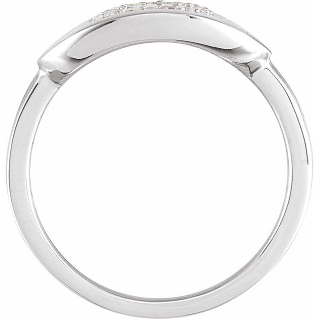 14K White 1/10 CTW Natural Diamond Initial O Ring