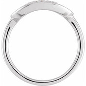 14K White 1/10 CTW Natural Diamond Initial Q Ring