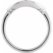 14K White .06 CTW Natural Diamond Initial T Ring
