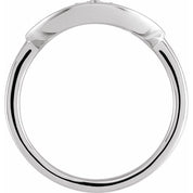 14K White .06 CTW Natural Diamond Initial T Ring