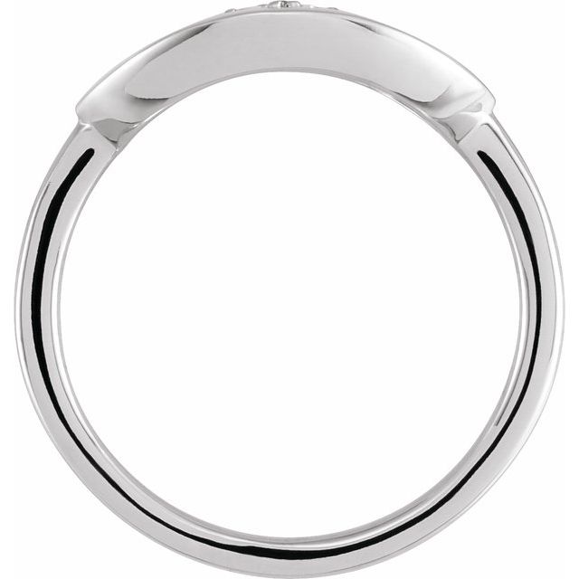 14K White .06 CTW Natural Diamond Initial T Ring