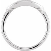 14K White 1/10 CTW Natural Diamond Initial U Ring