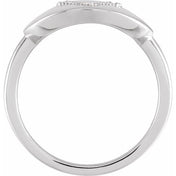 14K White .08 CTW Natural Diamond Initial V Ring