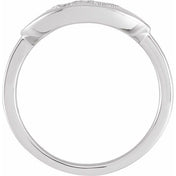 14K White 1/6 CTW Natural Diamond Initial W Ring