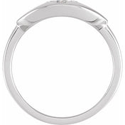 14K White .06 CTW Natural Diamond Initial Y Ring