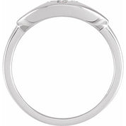 14K White .06 CTW Natural Diamond Initial Y Ring