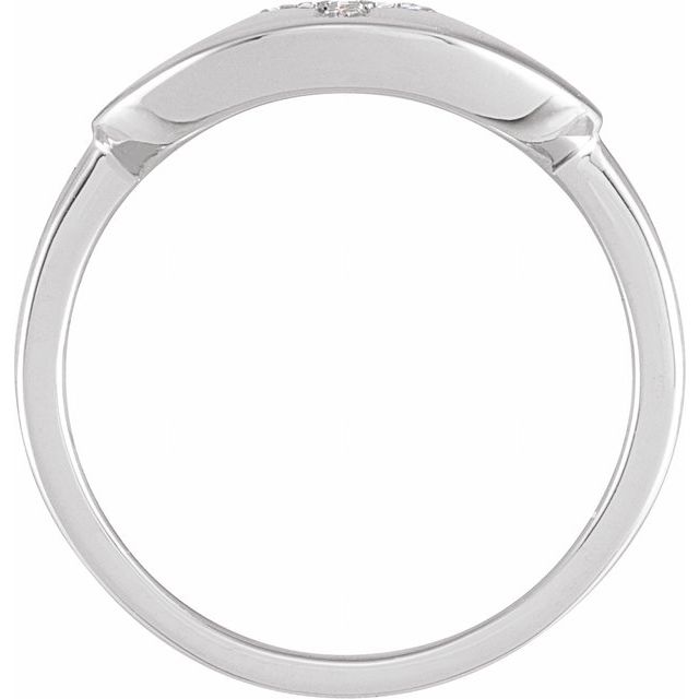 14K White .06 CTW Natural Diamond Initial Y Ring