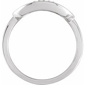 14K White 1/10 CTW Natural Diamond Initial Z Ring