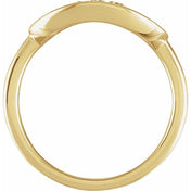 14K Yellow .07 CTW Natural Diamond Initial S Ring