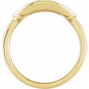14K Yellow 1/10 CTW Natural Diamond Initial R Ring