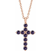 14K Rose Lab-Grown Alexandrite 16-18" Necklace