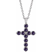 Sterling Silver Lab-Grown Alexandrite 16-18" Necklace