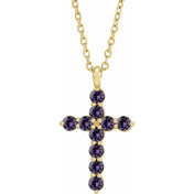 14K Yellow Lab-Grown Alexandrite 16-18" Necklace