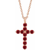 14K Rose Lab-Grown Ruby 16-18" Necklace