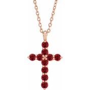 14K Rose Lab-Grown Ruby 16-18" Necklace
