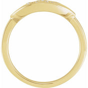14K Yellow 1/6 CTW Natural Diamond Initial W Ring