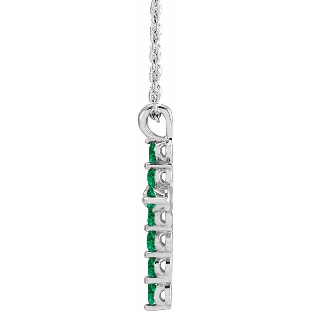 Platinum Lab-Grown Emerald 16-18" Necklace