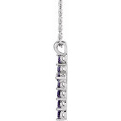 Sterling Silver Lab-Grown Alexandrite 16-18" Necklace