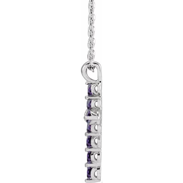 Sterling Silver Lab-Grown Alexandrite 16-18" Necklace