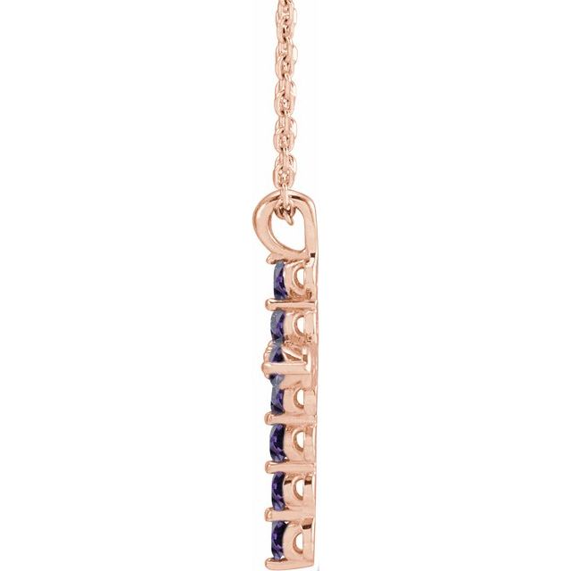 14K Rose Lab-Grown Alexandrite 16-18" Necklace