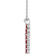 Platinum Lab-Grown Ruby 16-18" Necklace