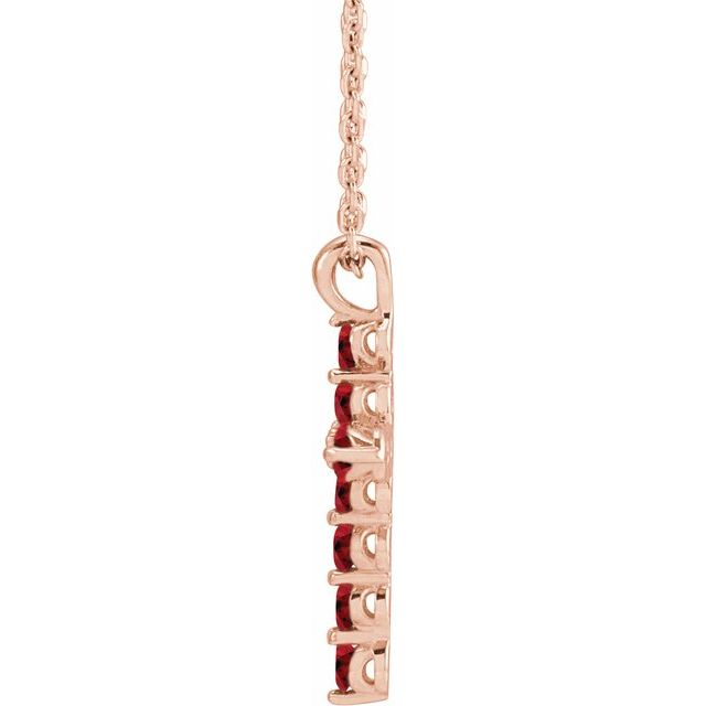 14K Rose Lab-Grown Ruby 16-18" Necklace