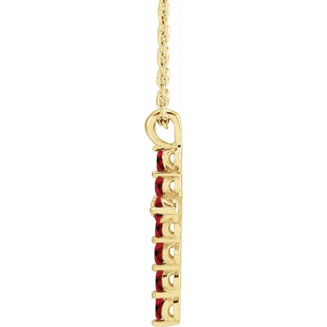 14K Yellow Lab-Grown Ruby 16-18" Necklace