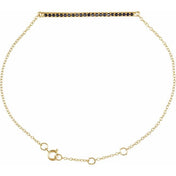 14K Yellow Natural Blue Sapphire 8" Bracelet