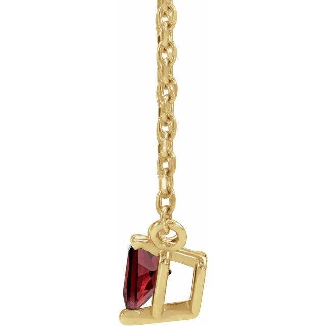 14K Yellow Natural Mozambique Garnet Heart 16-18" Necklace