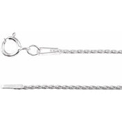 14K White 1 mm Wheat 18" Chain