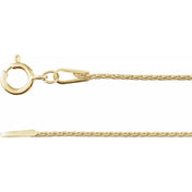14K Yellow 1 mm Wheat 7" Chain