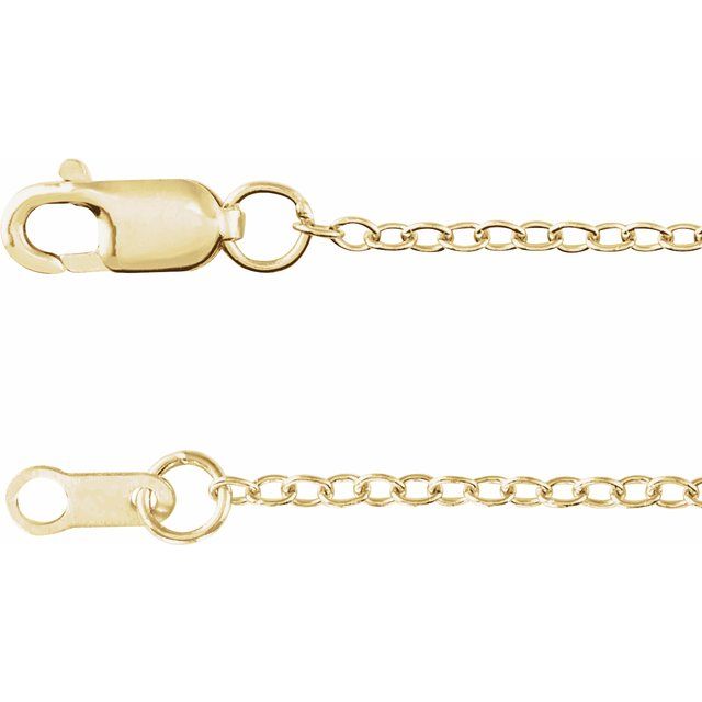 14K Yellow Gold-Filled Adjustable Cable Chain 16-18" - Part CH1202:645:P