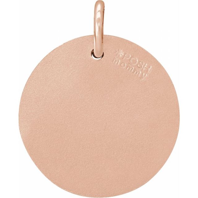 14K Rose .04 CTW Natural Diamond Posh Mommy? Initial I Pendant