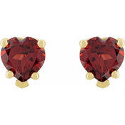 14K Yellow Natural Mozambique Garnet Stud Earrings