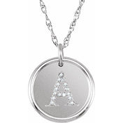 Sterling Silver .08 CTW Natural Diamond Posh Mommy? Initial A 18" Necklace
