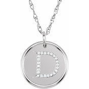 Sterling Silver .08 CTW Natural Diamond Posh Mommy? Initial D 18" Necklace