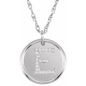 Sterling Silver 1/10 CTW Natural Diamond Posh Mommy? Initial E 18" Necklace