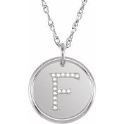 Sterling Silver .08 CTW Natural Diamond Posh Mommy? Initial F 18" Necklace