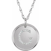 Sterling Silver 1/10 CTW Natural Diamond Posh Mommy? Initial G 18" Necklace