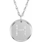 Sterling Silver .07 CTW Natural Diamond Posh Mommy? Initial H 18" Necklace