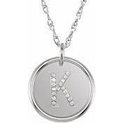 Sterling Silver .08 CTW Natural Diamond Posh Mommy? Initial K 18" Necklace