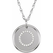 Sterling Silver 1/10 CTW Natural Diamond Posh Mommy? Initial O 18" Necklace