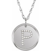 Sterling Silver 1/10 CTW Natural Diamond Posh Mommy? Initial P 18" Necklace