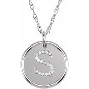 Sterling Silver 1/10 CTW Natural Diamond Posh Mommy? Initial S 18" Necklace