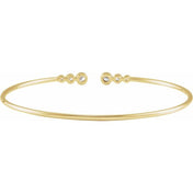 14K Yellow 1/4 CTW Natural Diamond Cuff 7" Bracelet
