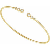 14K Yellow 1/4 CTW Natural Diamond Cuff 7" Bracelet